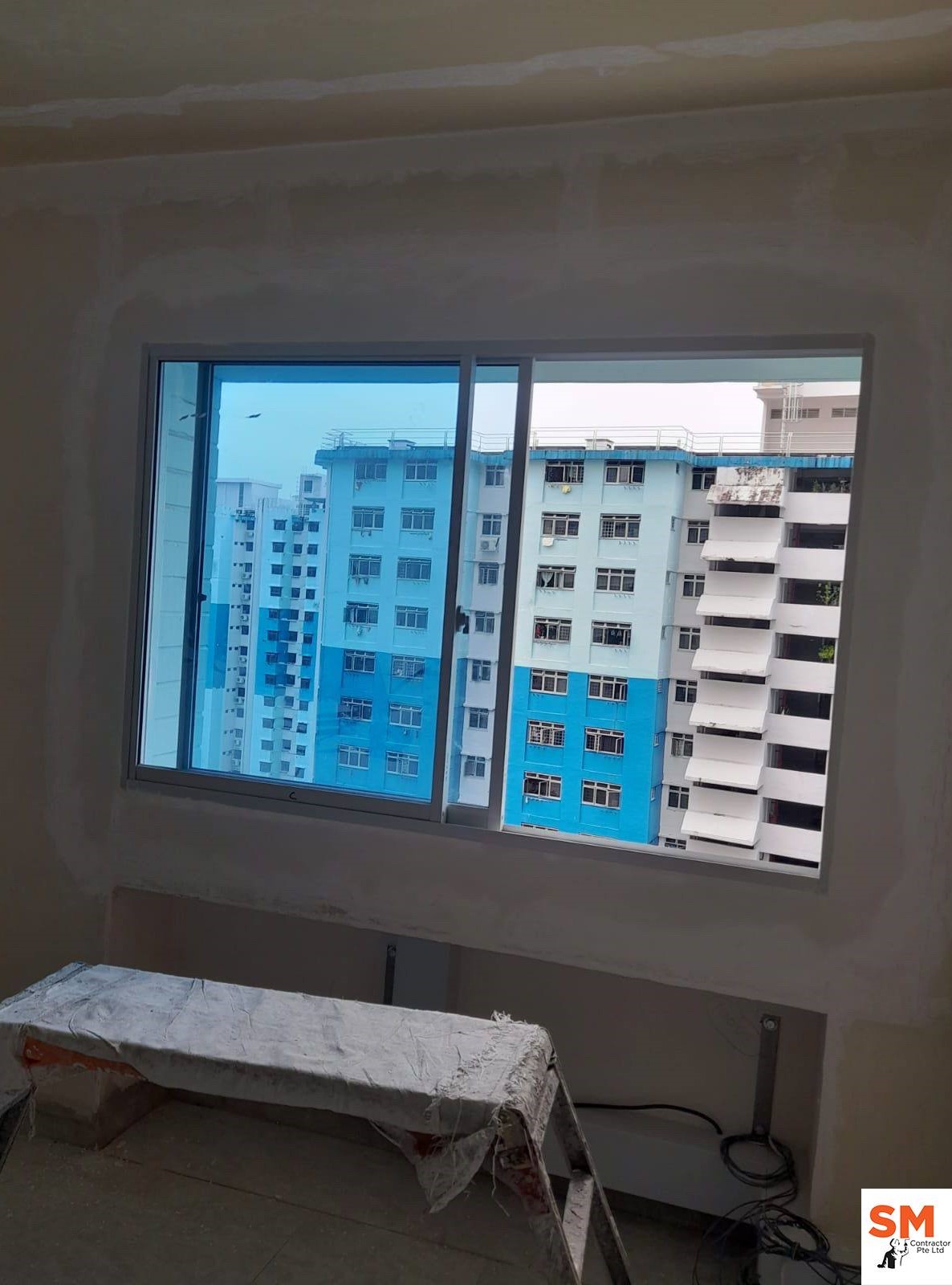 window area plastering